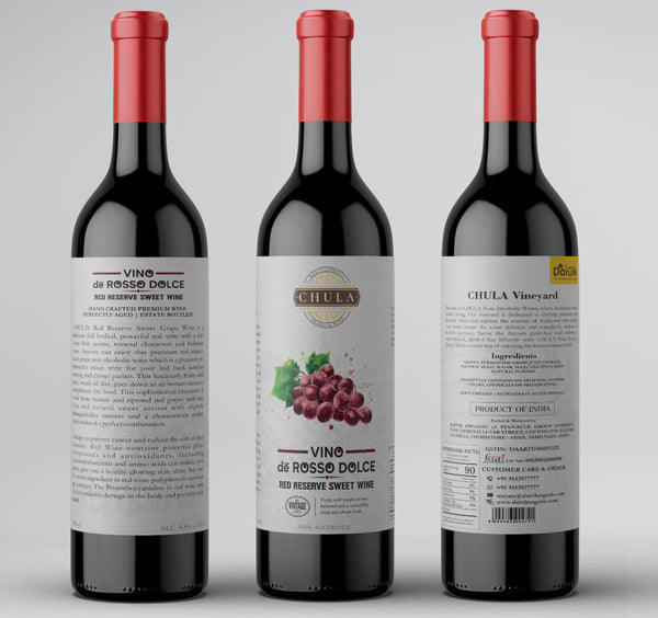 Chula Natural Non-Alcoholic Red Reserve Sweet Wine | Vino de Rosso Dolce