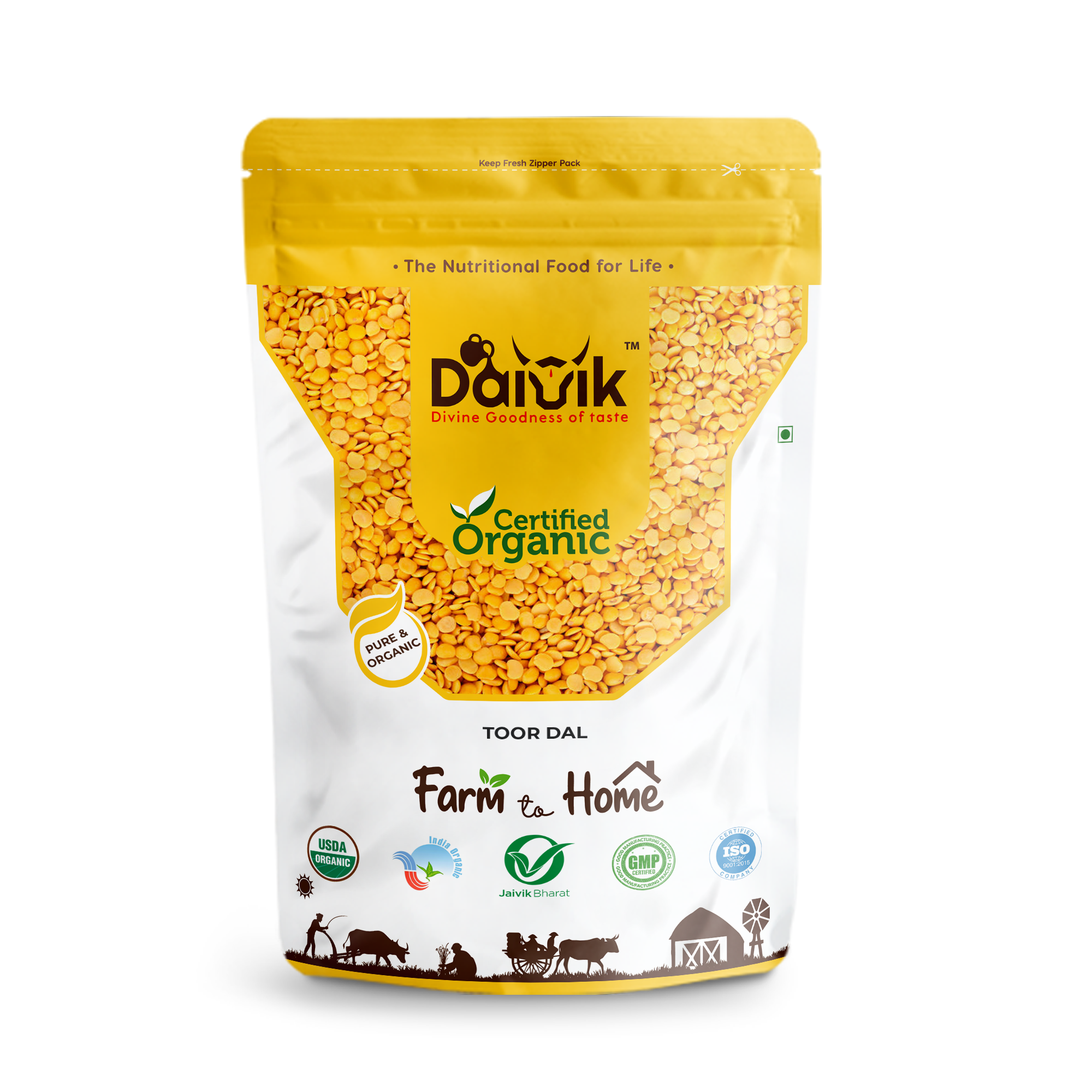 Organic Toor Dal / Pigeon Pea / Udaitha Thuvaram Paruppu