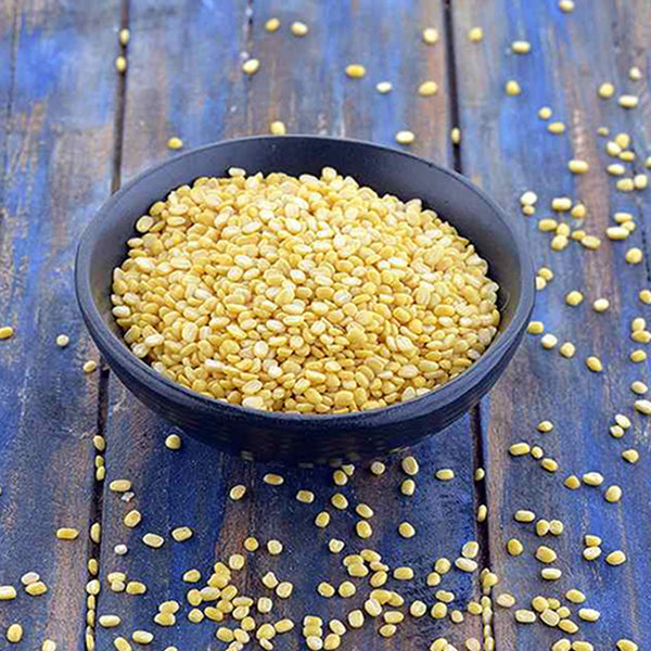 SKINLESS-SPLIT MOONG DAL/SPLIT GREEN GRAM/PAASI PARUPPU - DAIVIK ORGANIC