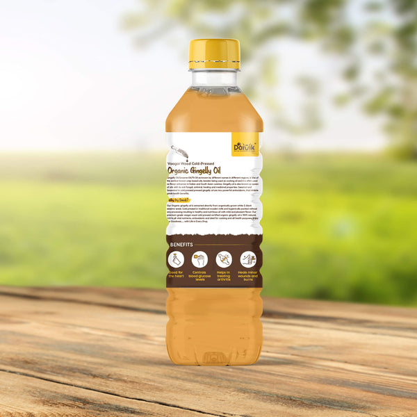 REAL WOOD COLD PRESSED GINGELLY OIL - DAIVIK ORGANIC